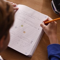 Student taking notes